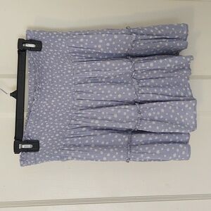 Hippie Rose floral Daisy Perwinkle Tiered Mini Skirt Sz L